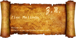 Zier Melinda névjegykártya